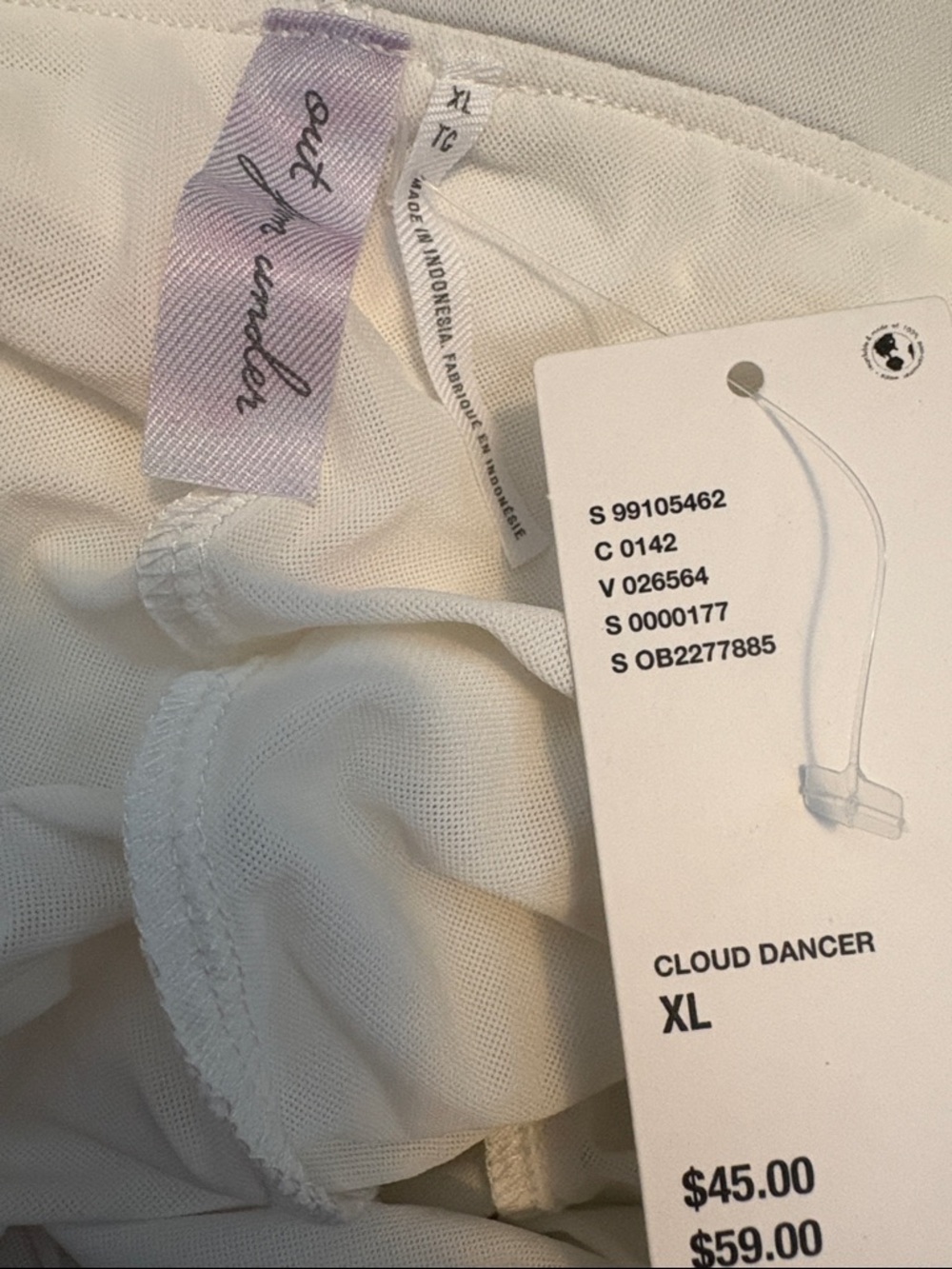 Out From Under Cammy Ruffle Trim Micro Skort NWT XL Cloud Dancer - Picture 2 of 5